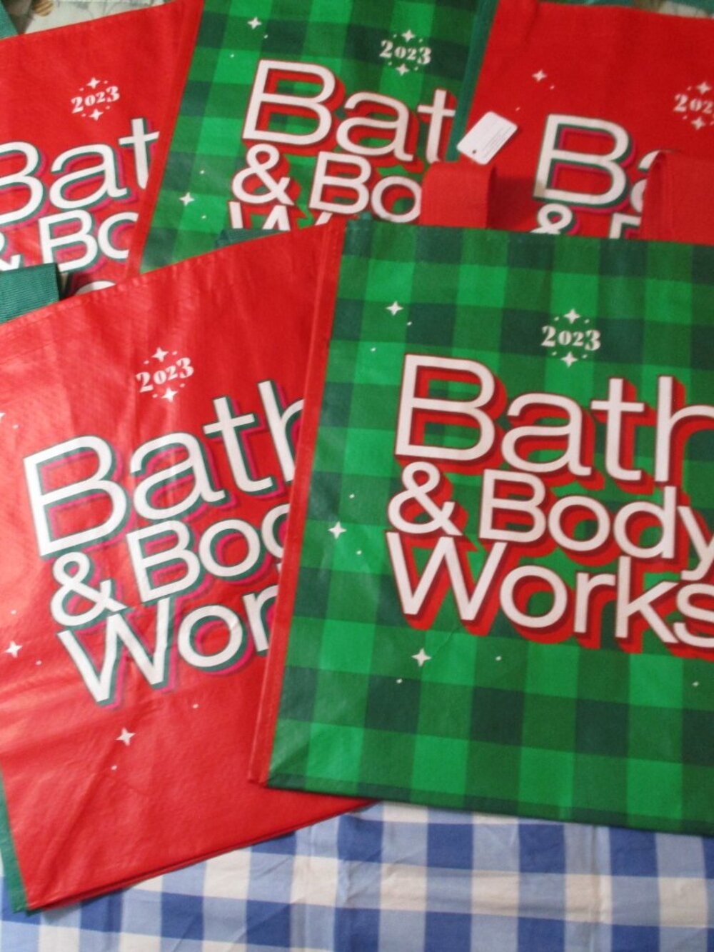 Lot of Five Bath & Body Works Reusable Shopping Bags 2023 NWT
